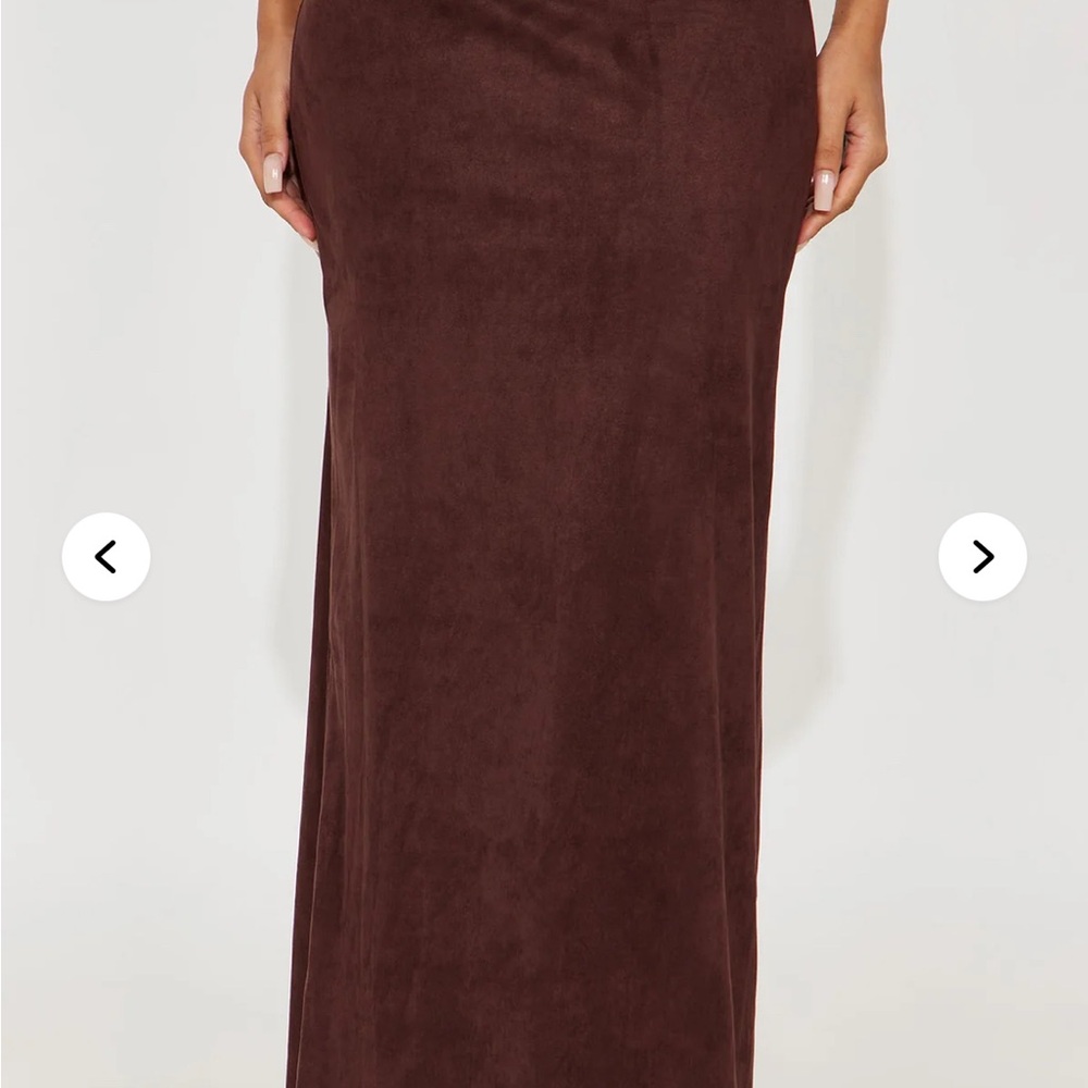 Studded suedeBrown Maxi Skirt